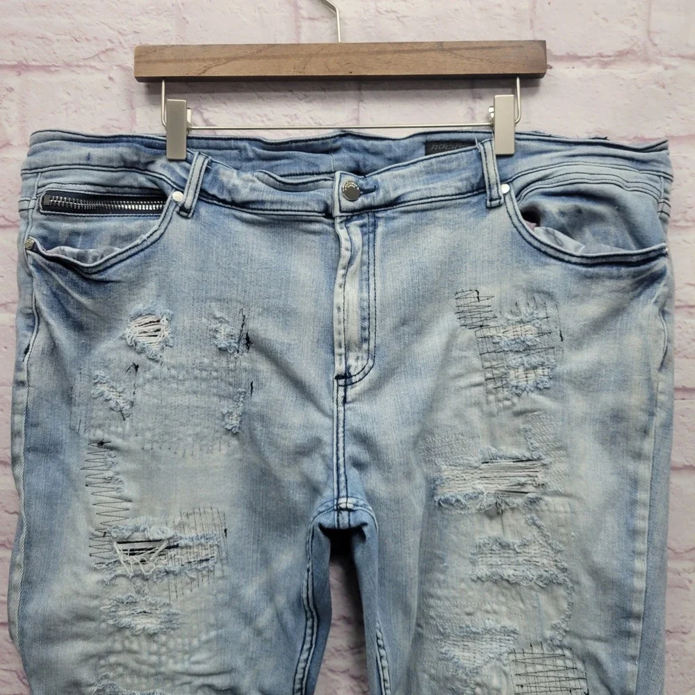 Rockstar Original Skinny Denim Jeans Mens 44 Distressed Y2k Grunge Streetwear‎ - Picture 3 of 10